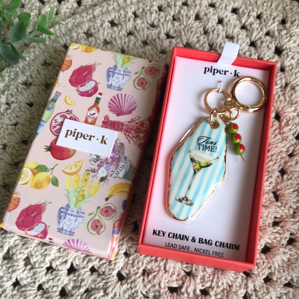Piper K MARTINI Key Chain & Bag Charm